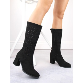 Botas de piel de ante negro para mujer de Daszyński 2
