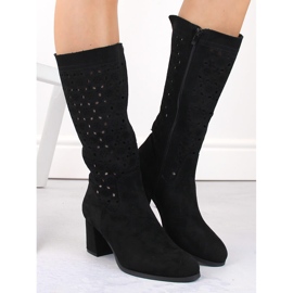 Botas de piel de ante negro para mujer de Daszyński 3