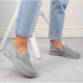 Deportivas slip-on de mujer gris Vinceza 34602 2