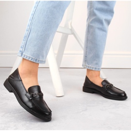 Mocasines mujer piel tacón bajo negro Vinceza 58233 2