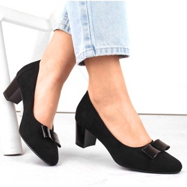 Zapatos tacón mujer ante calado negro Vinceza 58255 1