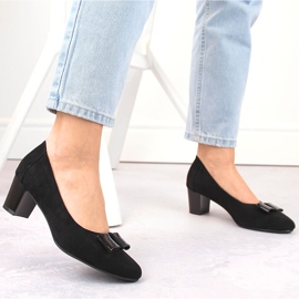 Zapatos tacón mujer ante calado negro Vinceza 58255 2