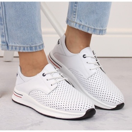 Deportivas de mujer de piel calada, blanco, Filippo DP6022 3