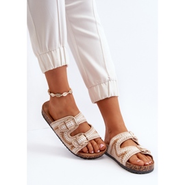 Chanclas de mujer con suela de corcho Beige Fannea 1