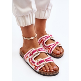 Chanclas de Mujer con Suela de Corcho, Blanco Fannea 5
