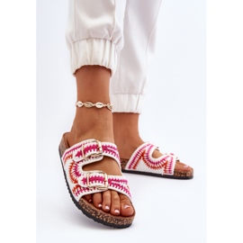 Chanclas de Mujer con Suela de Corcho, Blanco Fannea 3