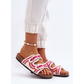 Chanclas de Mujer con Suela de Corcho, Blanco Fannea 2
