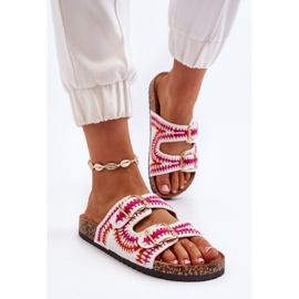 Chanclas de Mujer con Suela de Corcho, Blanco Fannea 4