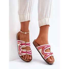 Chanclas de Mujer con Suela de Corcho, Blanco Fannea 7
