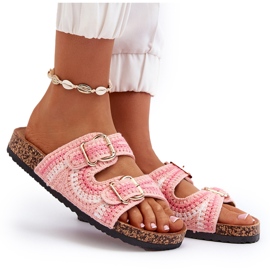 Chanclas de mujer con suela de corcho, Rosa Fannea rosado 9