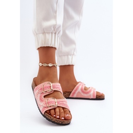 Chanclas de mujer con suela de corcho, Rosa Fannea rosado 3