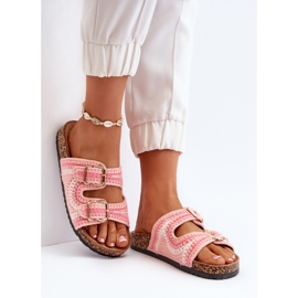 Chanclas de mujer con suela de corcho, Rosa Fannea rosado 7