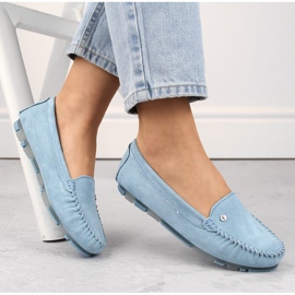 Mocasines mujer piel azul Filippo 6