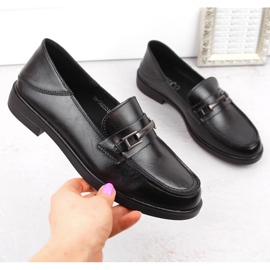 Mocasines mujer piel tacón bajo negro Vinceza 58233 4