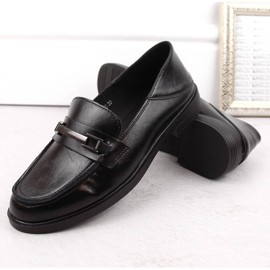 Mocasines mujer piel tacón bajo negro Vinceza 58233 6