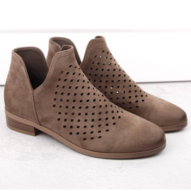 Botines de mujer de ante con abertura, marrón, Vinceza 58240 5