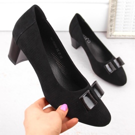 Zapatos tacón mujer ante calado negro Vinceza 58255 4