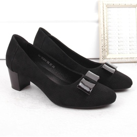 Zapatos tacón mujer ante calado negro Vinceza 58255 5