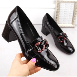 Zapatos de tacón para mujer en charol, negro, Vinceza 58318 4