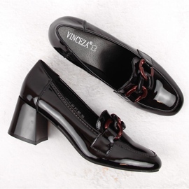 Zapatos de tacón para mujer en charol, negro, Vinceza 58318 6