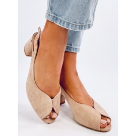 Sandalia tacón Venus Khaki beige 2