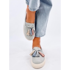 Zapatillas Salma Grey con flecos gris 2