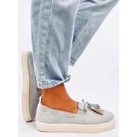 Zapatillas Salma Grey con flecos gris 3
