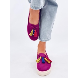 Zapatillas Salma fucsia con flecos rosa 1