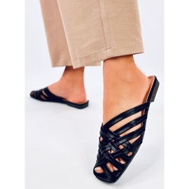 Seastar Loretta Black trenzado zapatillas de estar por casa mujer negro 3