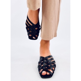 Seastar Loretta Black trenzado zapatillas de estar por casa mujer negro 2