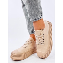Zapatillas Pratt caqui con plataforma beige 2