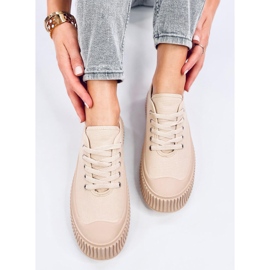 Zapatillas Pratt caqui con plataforma beige 5
