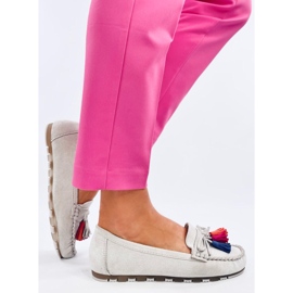 Mocasines Tamla Grey con flecos gris 4