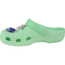 Zueco Crocs Classic Butterfly Charm Jr 206179-3TI verde 1