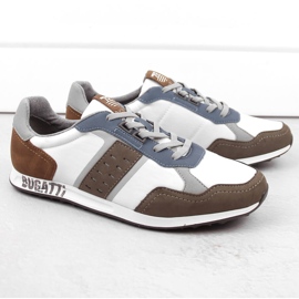 Zapatos deportivos cómodos de hombre en piel, multicolor Bugatti NN153208 blanco 1