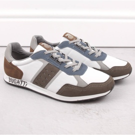 Zapatos deportivos cómodos de hombre en piel, multicolor Bugatti NN153208 blanco 2