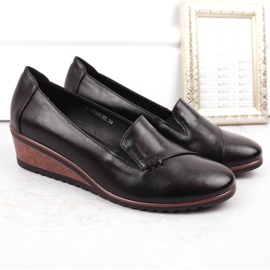 Zapatos cuña slip-on mujer negros Potocki SZ12345 5
