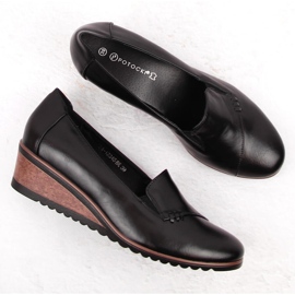 Zapatos cuña slip-on mujer negros Potocki SZ12345 7