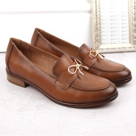 Zapatos de mujer marrones de tacón bajo Potocki SZ12379 marrón 5