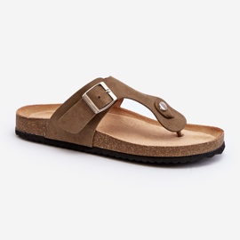 Chanclas de mujer con corcho, verde oscuro, Elina 1