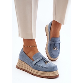 Mocasines de Mujer con Suela Trenzada, Azul Torresia 4