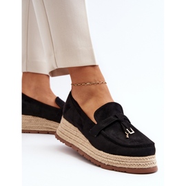 Mocasines de Mujer con Suela Trenzada, Negro Torresia 5