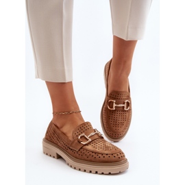 Mocasines Calados De Mujer Con Decoración Camel Talesse marrón 8