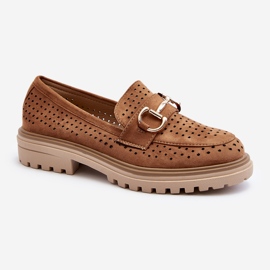 Mocasines Calados De Mujer Con Decoración Camel Talesse marrón 3