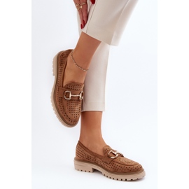 Mocasines Calados De Mujer Con Decoración Camel Talesse marrón 6
