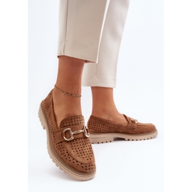 Mocasines Calados De Mujer Con Decoración Camel Talesse marrón 7