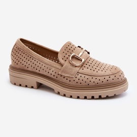 Mocasines Mujer Calados Con Adorno, Beige Talesse 2