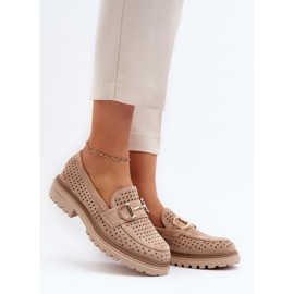 Mocasines Mujer Calados Con Adorno, Beige Talesse 4