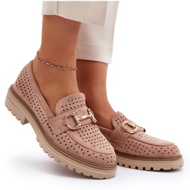 Mocasines Mujer Calados Con Decoración, Rosa Talesse rosado 10