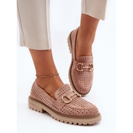 Mocasines Mujer Calados Con Decoración, Rosa Talesse rosado 5